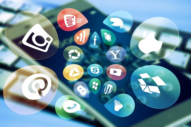Social media icons on a smartphone screen, SociShare, Social Media Management