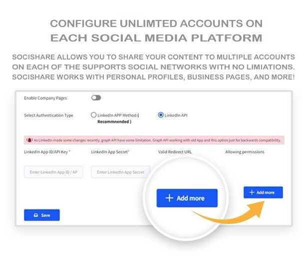 Dashboard for managing multiple social accounts, SociShare, Social Media Management