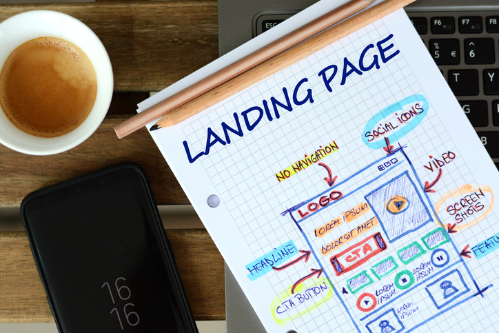 Landing page planning with digital tools, SociShare, Social Media Management