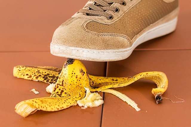 Shoe stepping on banana peel slip risk, SociShare, Social Media Management